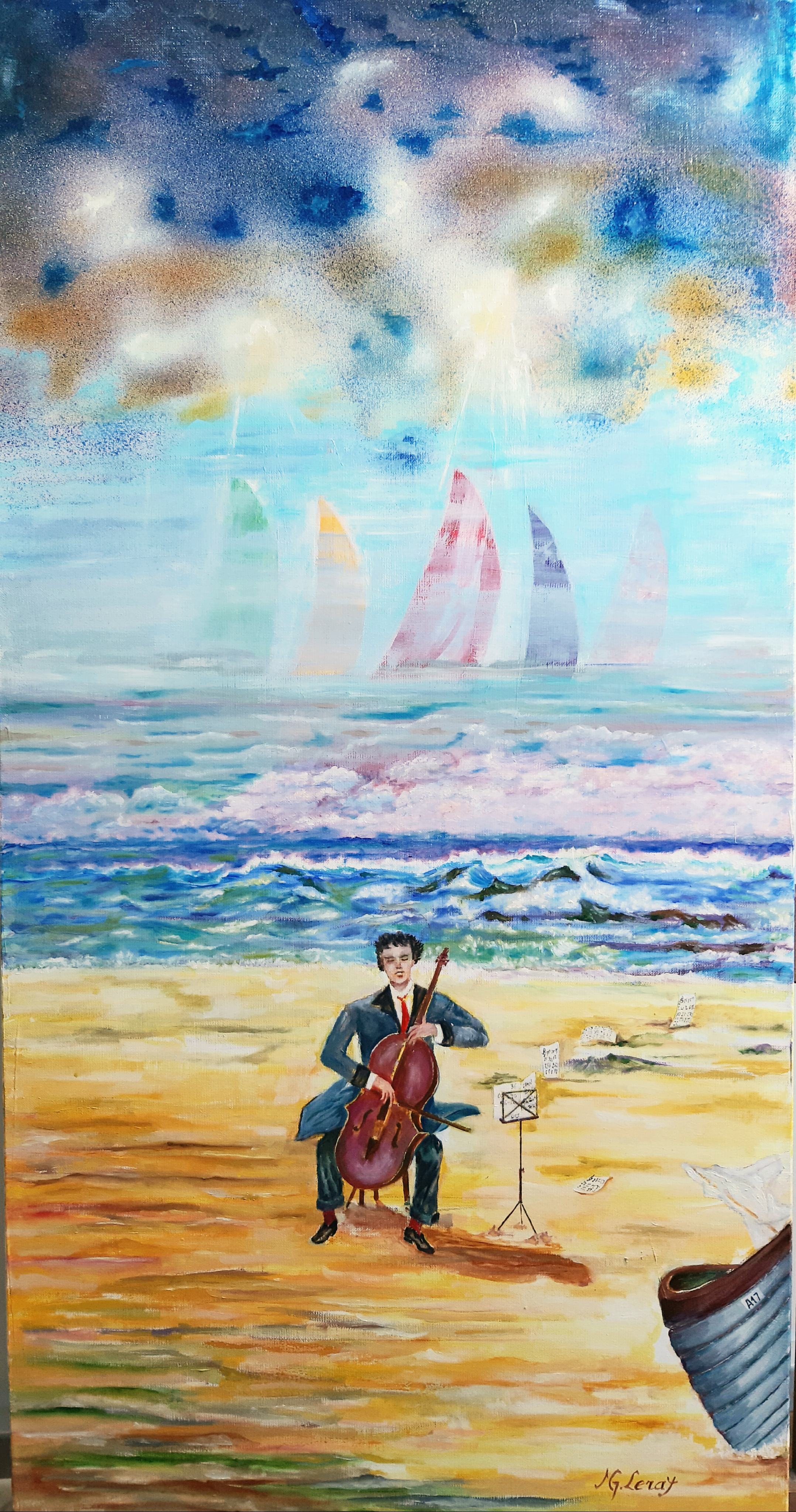 Le violoncelliste -50 x 100cm